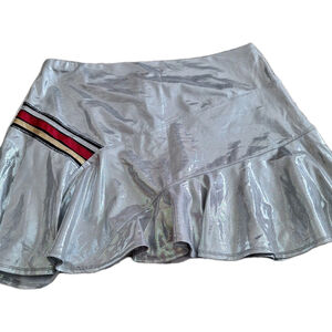 Lucky in Love Womens Sz LARGE 12 Tennis Golf Pickleball Skort Metallic Silver L